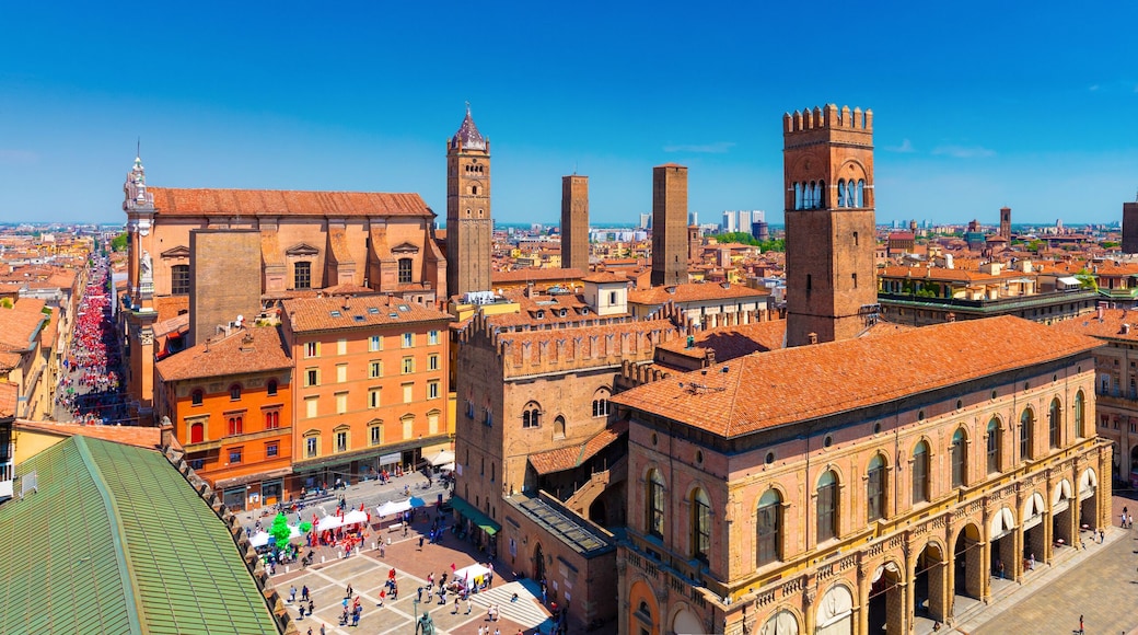 Panoramic view of the historical center with the towers, Bologna, Italy