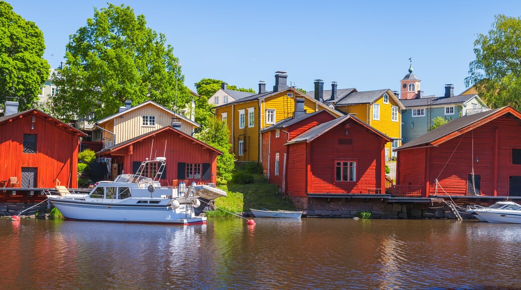Red wooden houses of Porvoo town