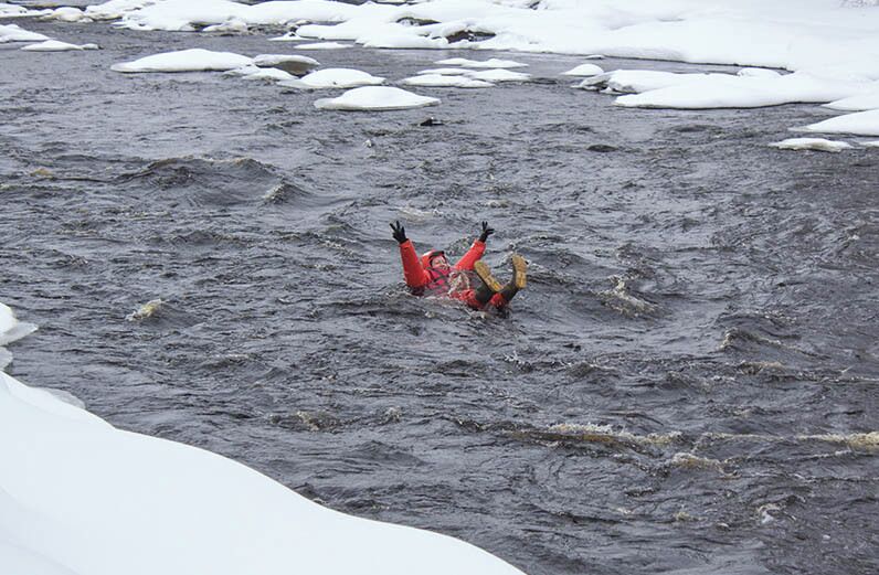 There's no doubt you've heard of (or maybe even tried) floating down a river in the summer, but what about in freezing February?

Kuhmo, Finland is the only place in the world that offers such an excursion where you can float down Class II rapids while bundled up in layers of fleece under a survival suit. It's adrenaline-pumping fun!

See our blog post for more details and a video! http://www.hecktictravels.com/rapids-floating