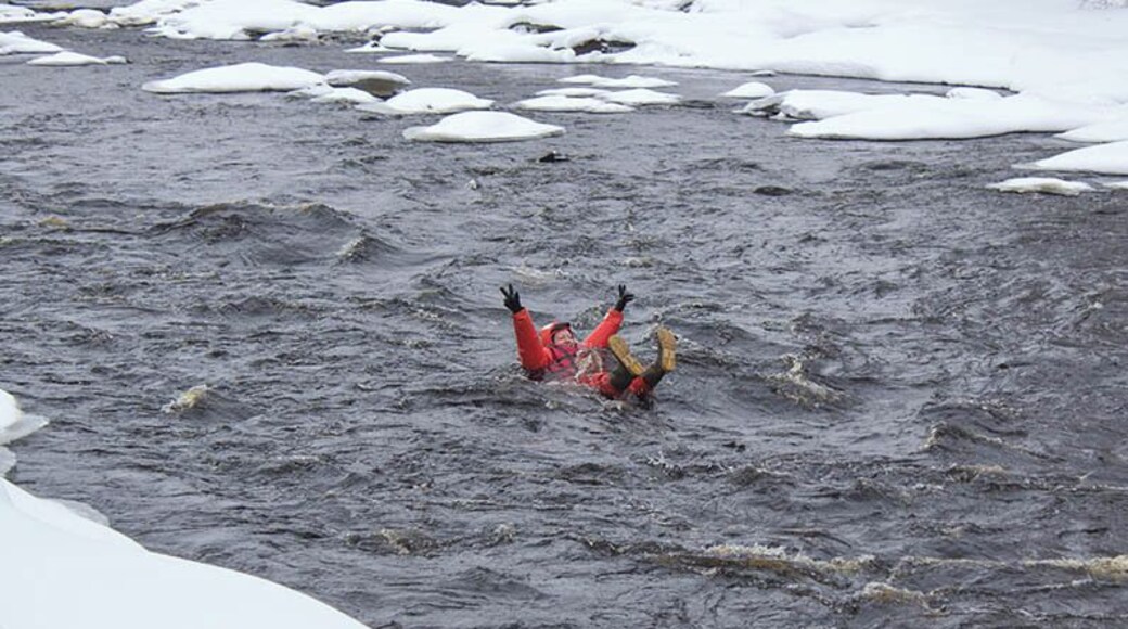 There's no doubt you've heard of (or maybe even tried) floating down a river in the summer, but what about in freezing February?
Kuhmo, Finland is the only place in the world that offers such an excursion where you can float down Class II rapids while bundled up in layers of fleece under a survival suit. It's adrenaline-pumping fun!
See our blog post for more details and a video! http://www.hecktictravels.com/rapids-floating