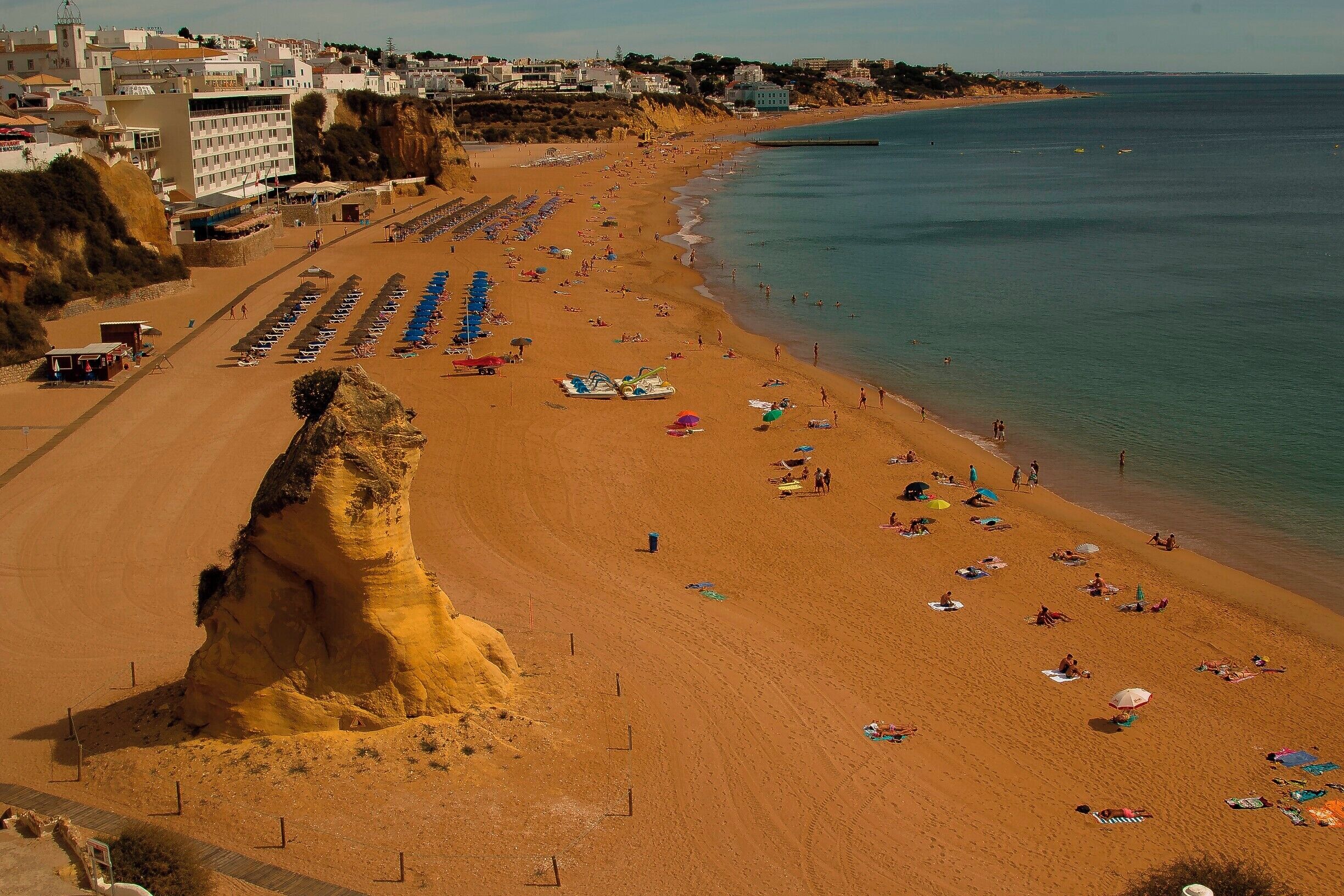 This shot is looking west to east of the beach in Albufeira in Portugal 
