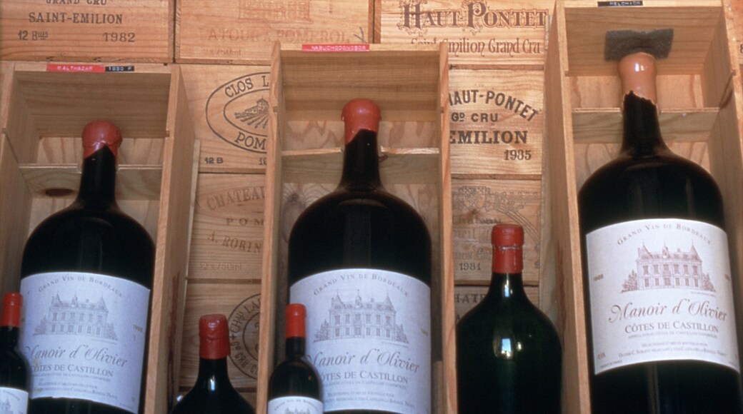 Saint-Emilion featuring interior views and drinks or beverages