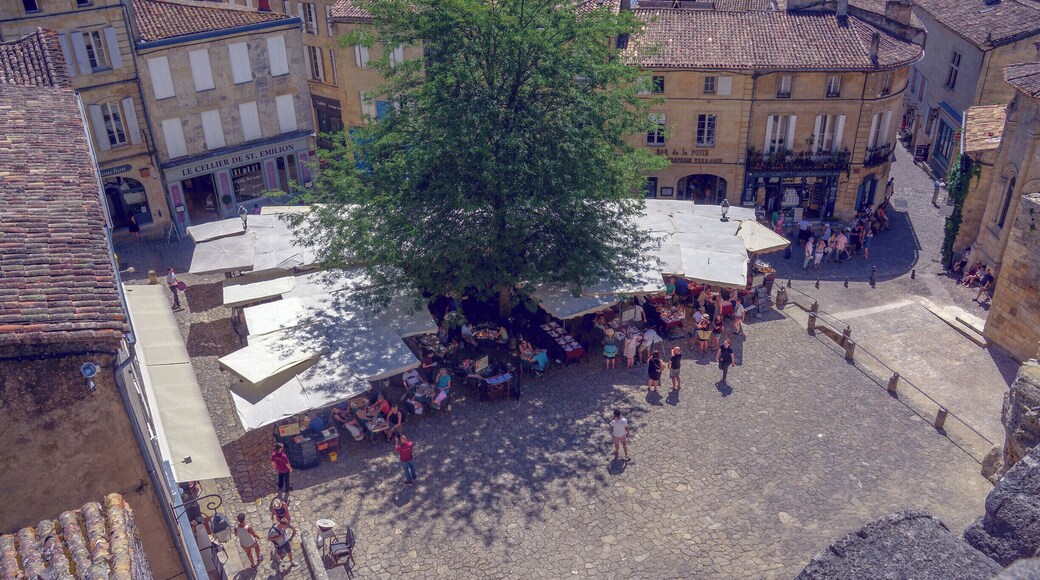 View of Place du Marché at Saint Emilion.