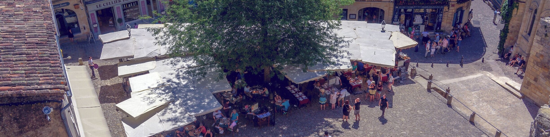 View of Place du Marché at Saint Emilion.
