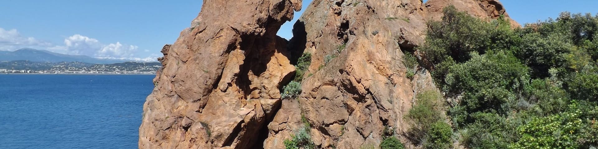 Sight of the Aiguille rocks, in Théoule-sur-Mer near Cannes on the French Riviera, in Alpes-Maritimes.