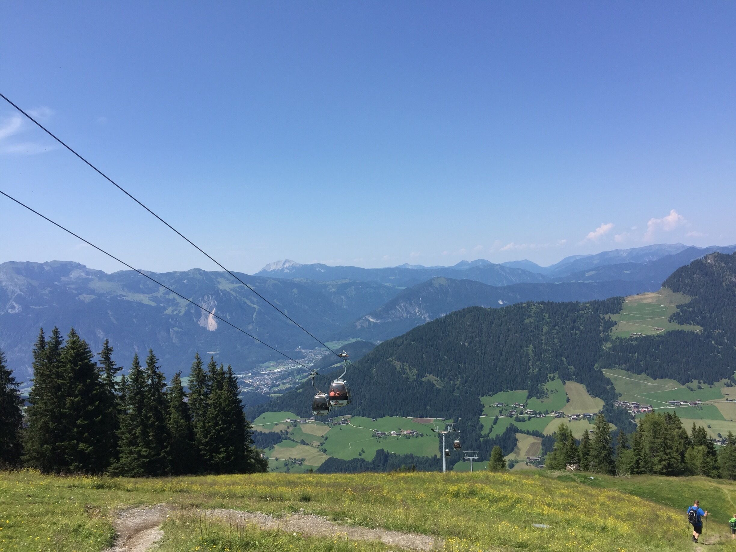 Telepherique wiedersberghorn bahn dans la région de alpbachtal seen land dans le Tyrol autrichien