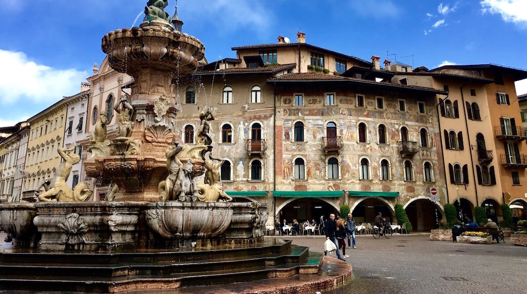 Beautiful frescoed Renaissance buildings at Piazza del Duomo, Trento