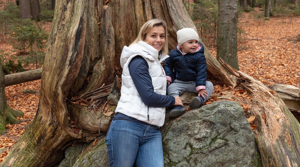 Mum and her baby girl in the Bavarian Forrest
