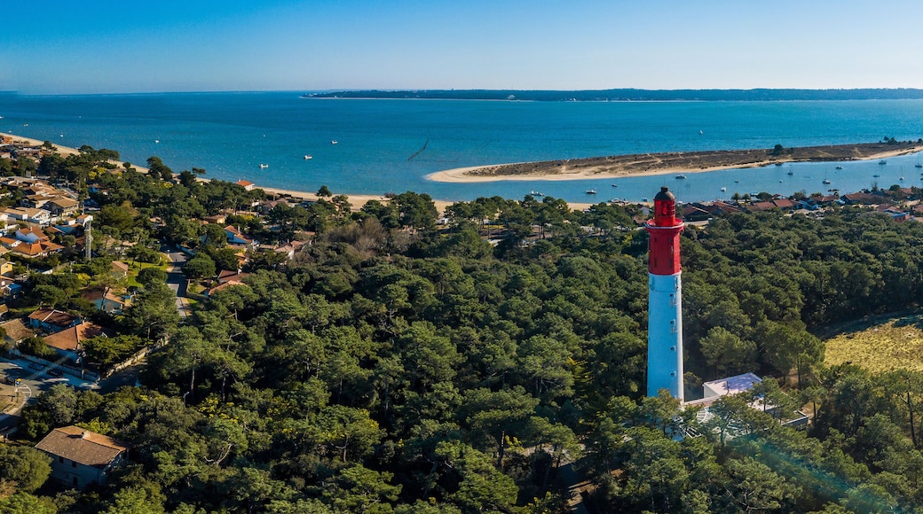 Aerial wiev, Lighthouse of Cap Ferret in Arcachon bay
