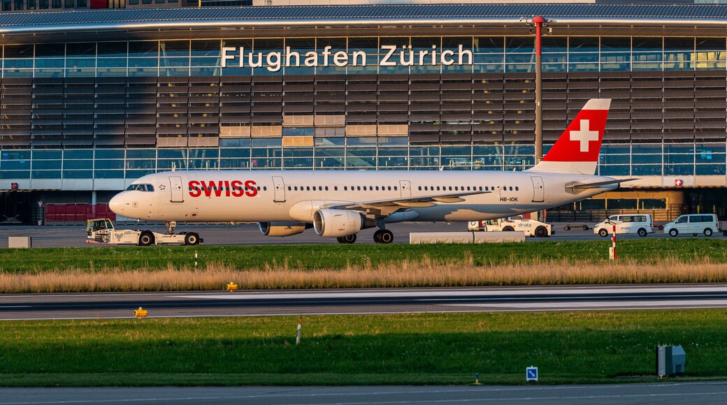 Zurich which includes an airport and signage