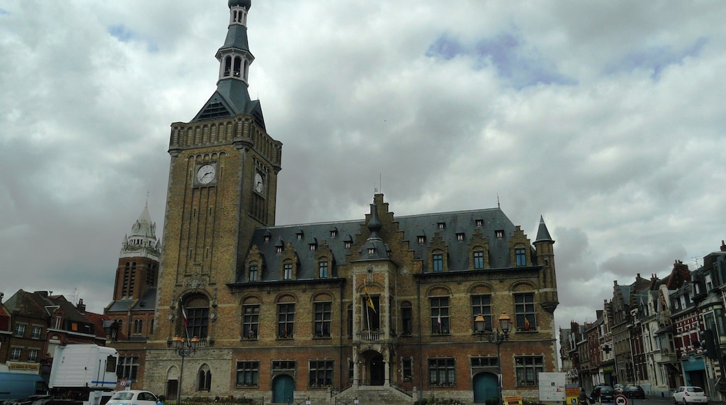 Town hall and belfry in Bailleul (Nord, France)