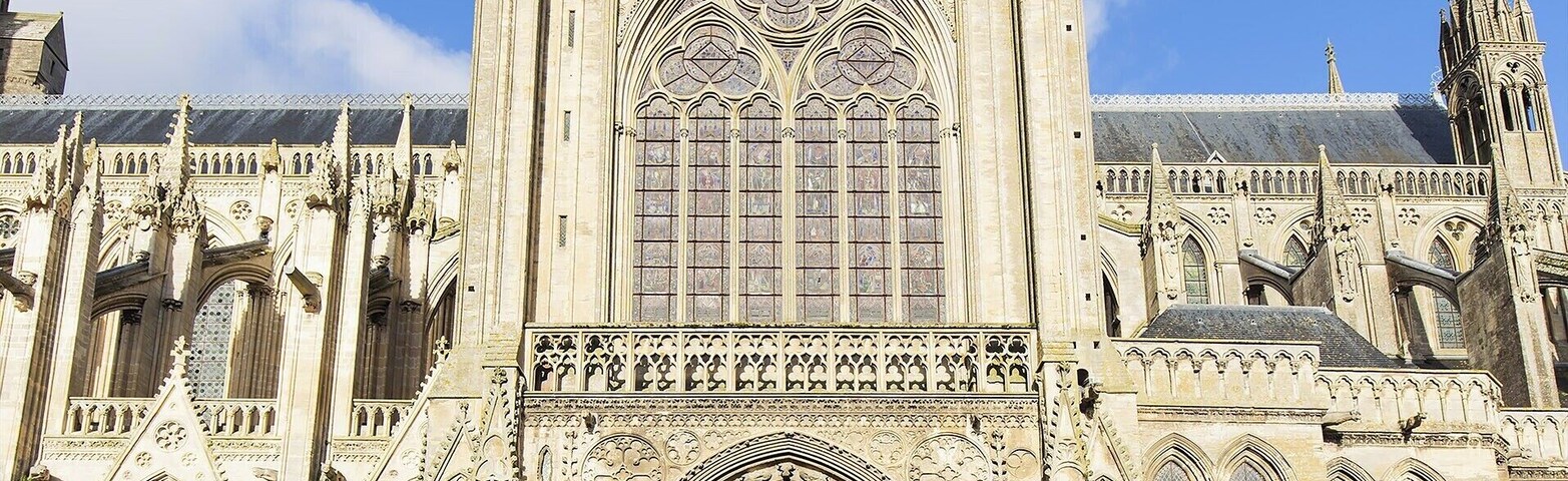 The beautiful south transept portal dates from 13th century and depicts scenes from the life of St. Thomas Becket, who visited Bayeux during his exile from England 100 years earlier.