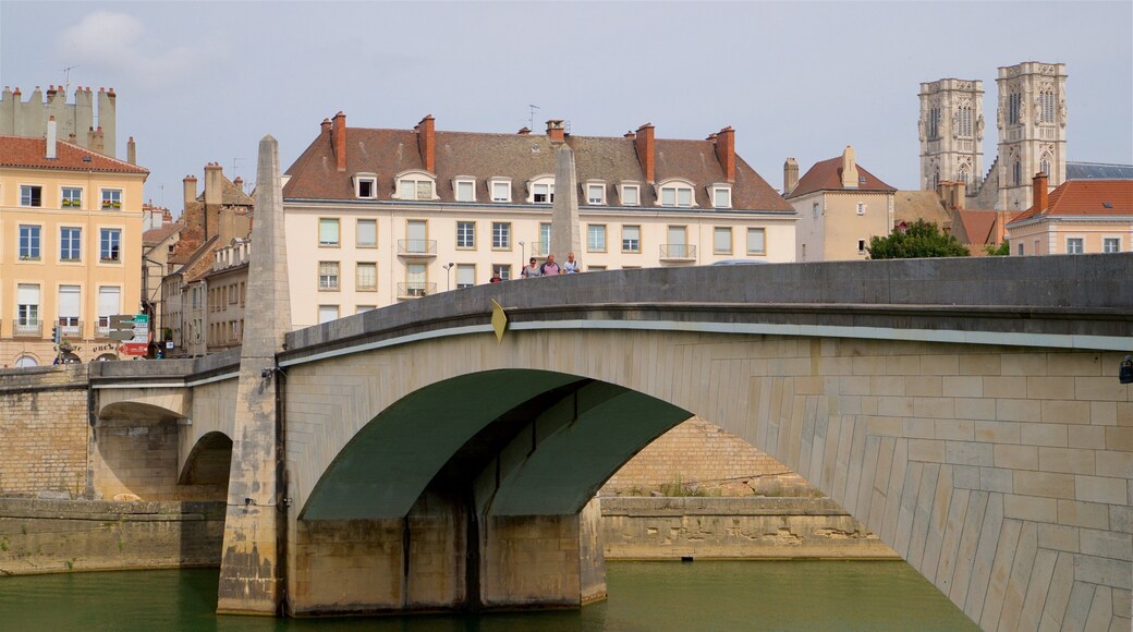 Chalon-sur-Saone featuring a city, a bridge and a river or creek