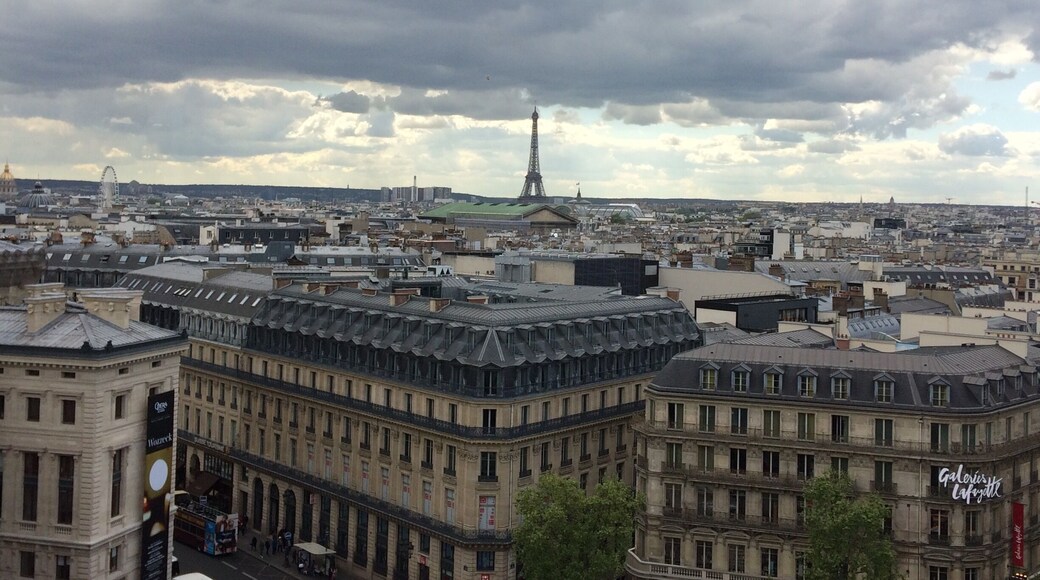 Dont leave Paris without seeing the view from on top of Galeries Lafayette. It has the best view that I have witnessed in Paris so far!