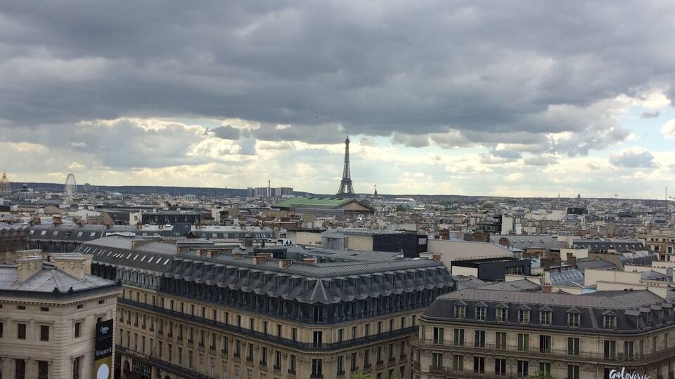 Dont leave Paris without seeing the view from on top of Galeries Lafayette. It has the best view that I have witnessed in Paris so far!