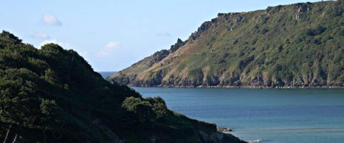 Salcombe Harbour Entrance Looking over the top of Sunny Cove to the western side of the estuary.
