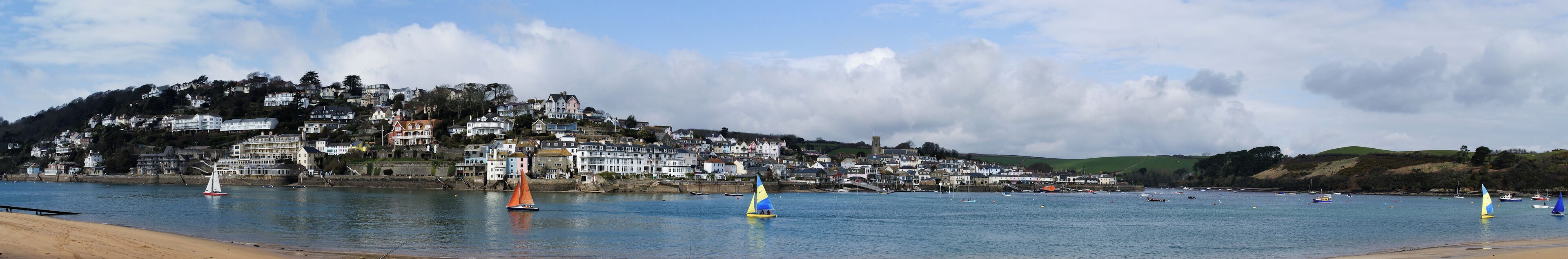 A view of Salcombe and the estuary there from the beach at East Portlemouth.
