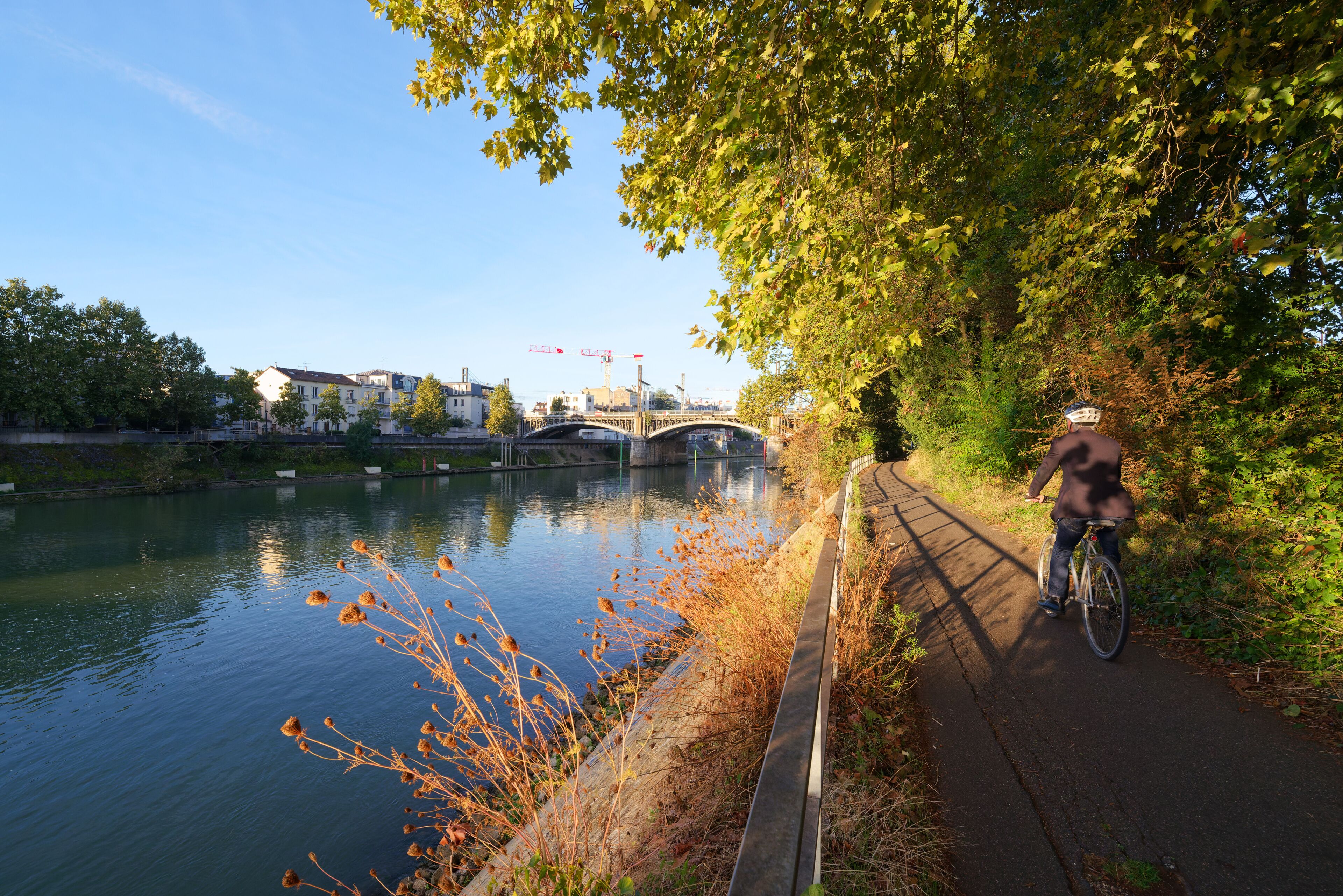 Marne river in Charenton-le-Pont city