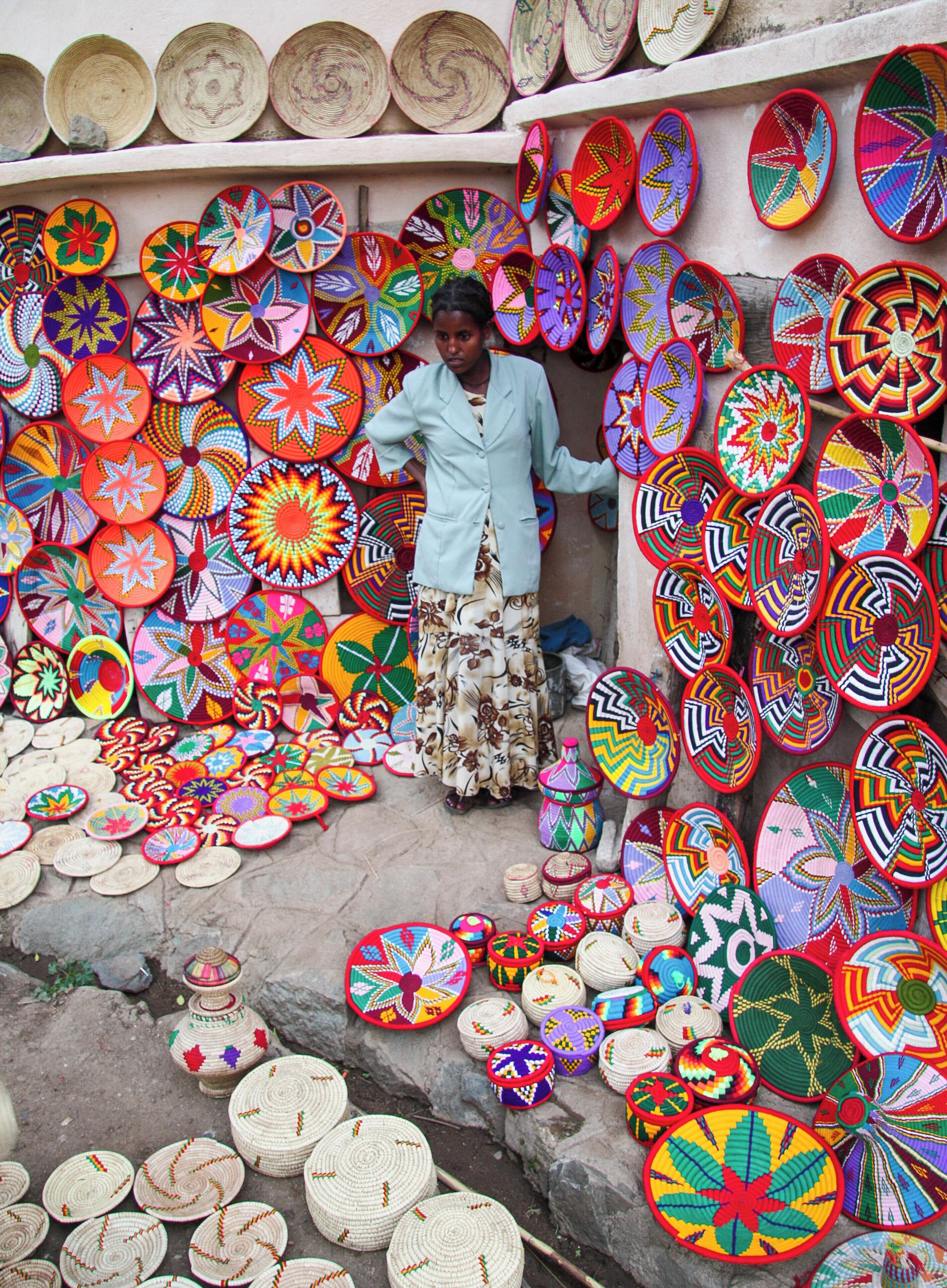 A local vendor shows off her handmade baskets in the old town of Aksum, Ethiopia. 

#LifeAtExpedia
