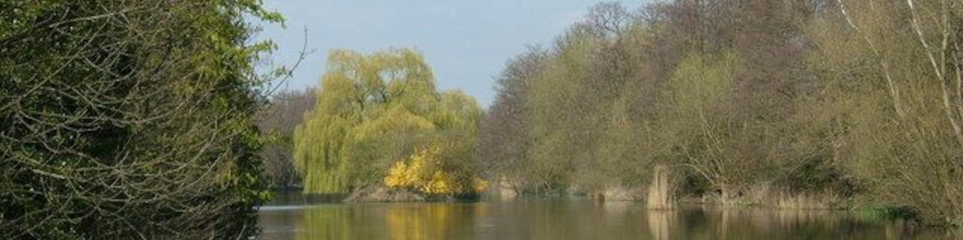 Penns Hall lake Originally mill pond fed by Plants Brook qv. to drive 18th C wire drawing mill. Penns Hall now an hotel, lake a carp fishery.