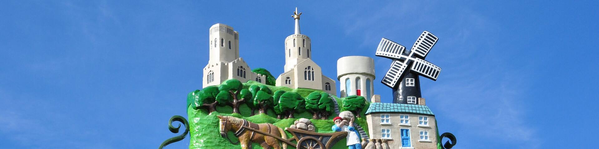Attractive village sign in Swaffham Prior, Cambridgeshire, England, UK