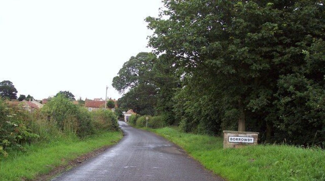 Lane into Borrowby Park Lane, which enters the village from the west.