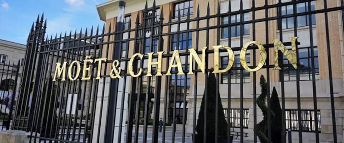 The Champagne houses of France are all in two towns, Epernay and Reims.  This is avenue du Champagne in Epernay.  Moet is the old timer, and owner of Dom Perignon.  There are two tours a day of part of their 17 miles of Champagne caves. #details