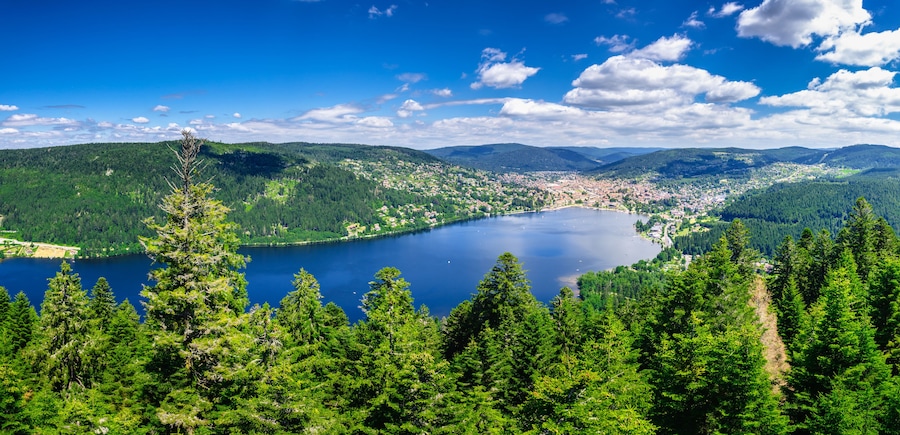 Incredible nature around Gerardmer lake in Vosges mountains, France