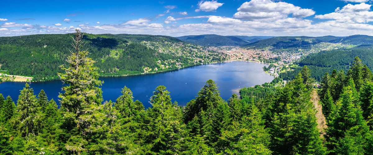 Incredible nature around Gerardmer lake in Vosges mountains, France