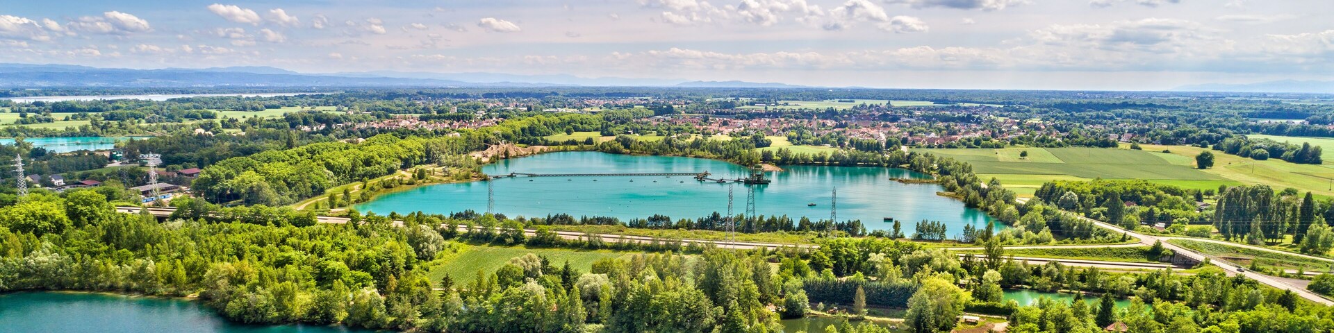 Lakes between Illkirch-Graffenstaden and Eschau near Strasbourg - Grand Est, France