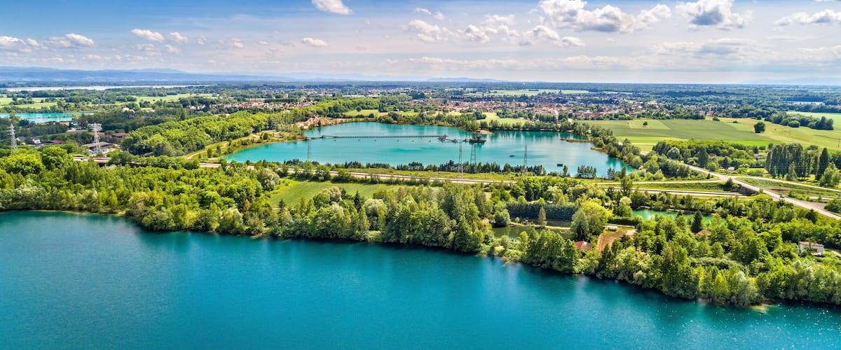 Lakes between Illkirch-Graffenstaden and Eschau near Strasbourg - Grand Est, France