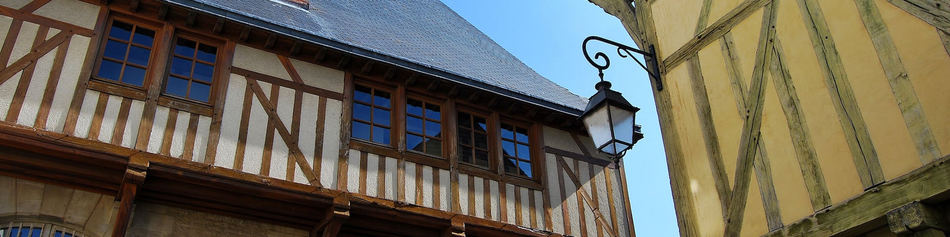 Panoramique de maisons à colombages à Troyes