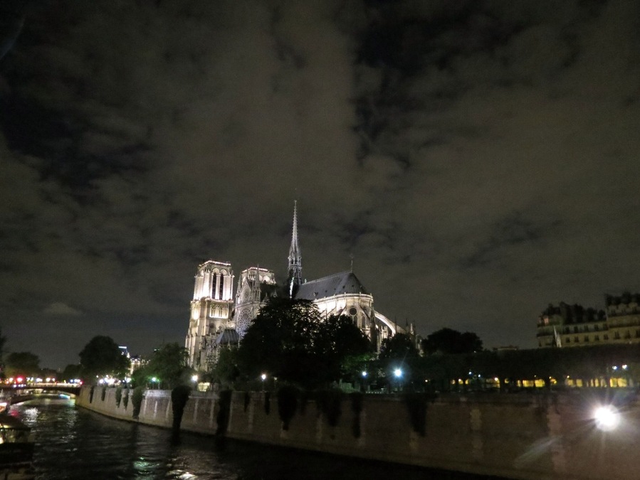Beautiful night view of Notre Dame.