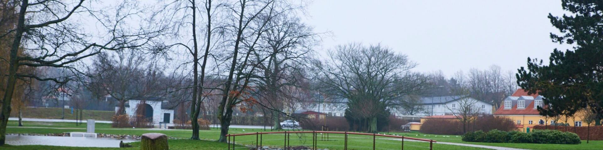 Slagelse featuring a bridge, outdoor art and a river or creek