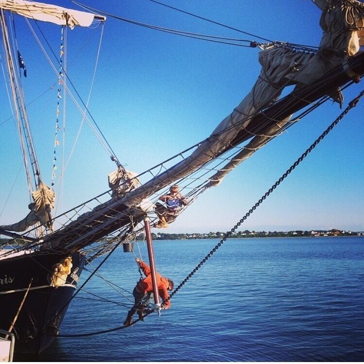 Tall ships crew getting ready for a busy weekend 