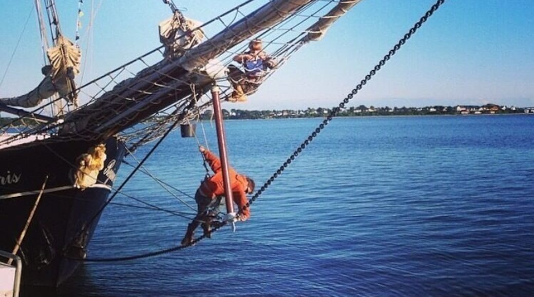 Tall ships crew getting ready for a busy weekend