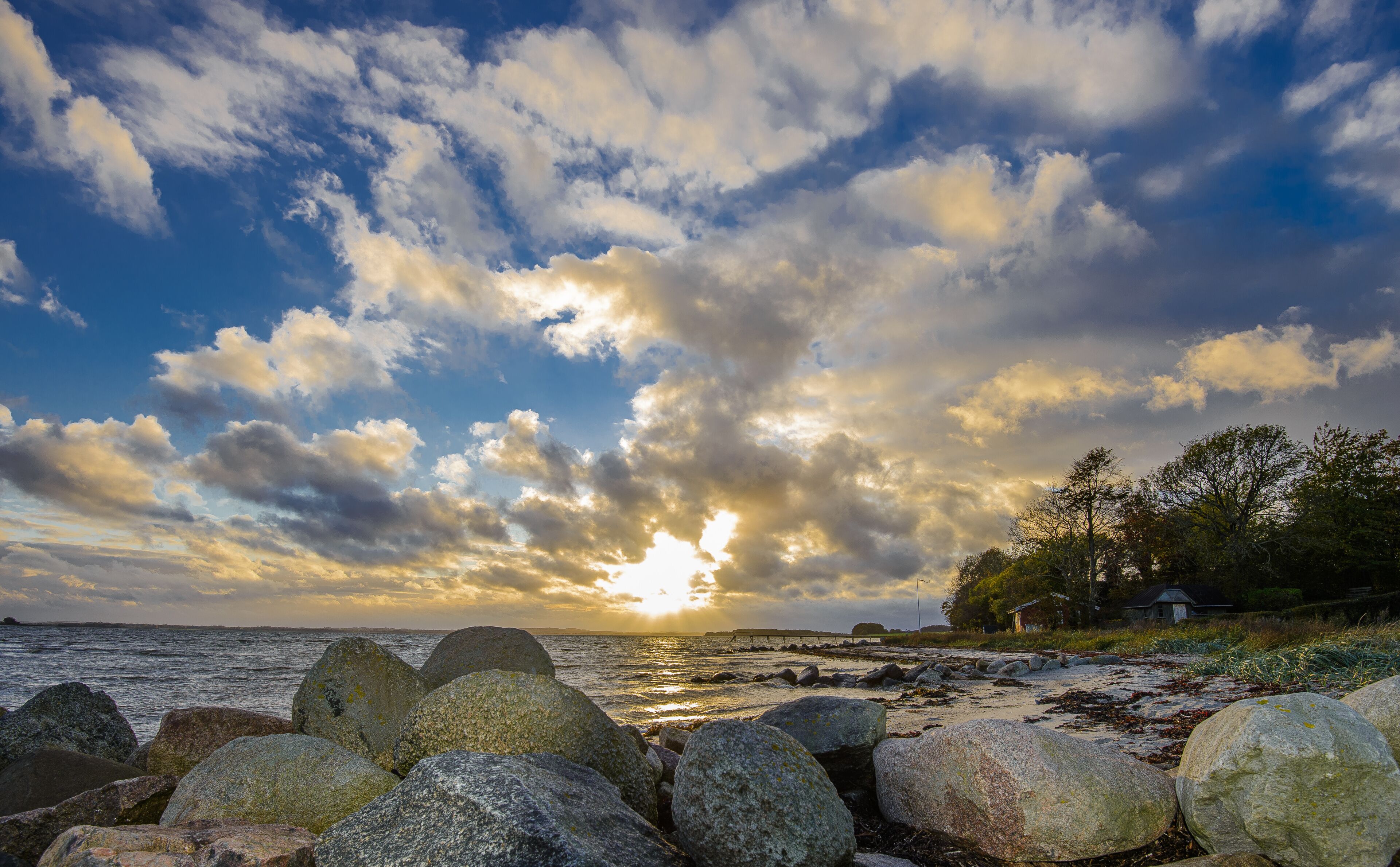 Sunset at the sea-breeze, Horsens Fjord Denmark