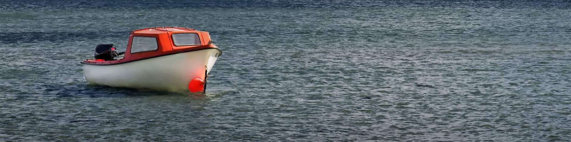 Landscape in the Baltic sea with little boat - Nyborg, Denmark, Scandinavia