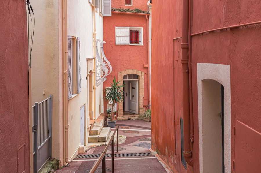 houses in the town of Le Cannet, on the French Riviera