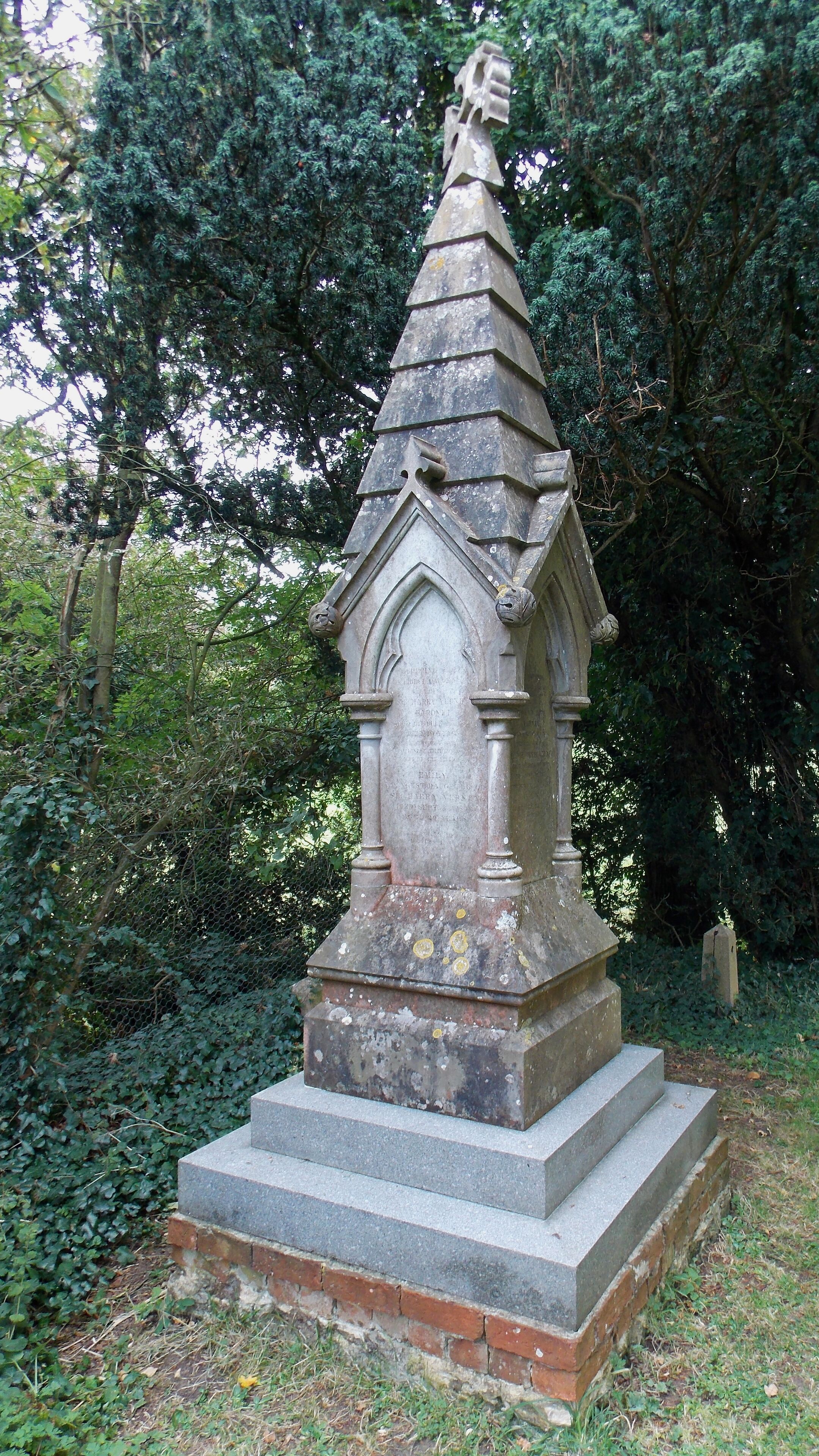 Monument to the daughters of Sir Harry Verney in the churchyard of the parish Church of All Saints, Middle Claydon, Buckinghamshire, England. Software: JPEG file optimized and/or cropped and/or spun with DxO OpticsPro 10 Elite.