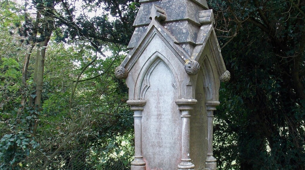 Monument to the daughters of Sir Harry Verney in the churchyard of the parish Church of All Saints, Middle Claydon, Buckinghamshire, England. Software: JPEG file optimized and/or cropped and/or spun with DxO OpticsPro 10 Elite.