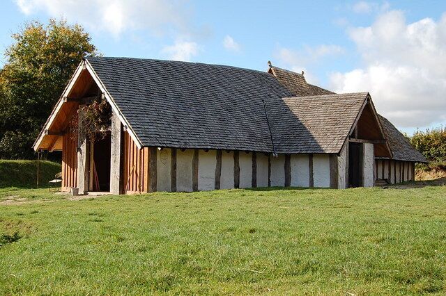The Viking Longhouse Ancient Technology Centre Cranborne Dorset The exterior is finished except for the grand doors. The interior is being fitted out.