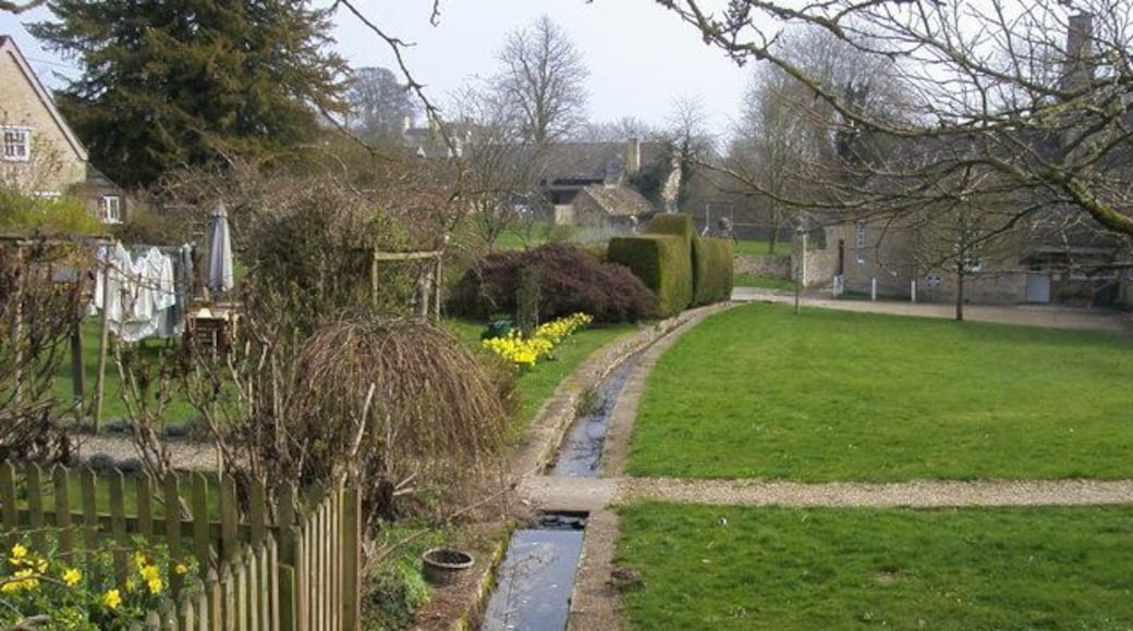 Channelled stream at the bottom of the gardens in Cornwell.