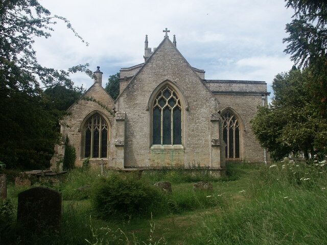 Church of England parish church of St. Nicholas, Chadlington, Oxfordshire, viewed from the east.