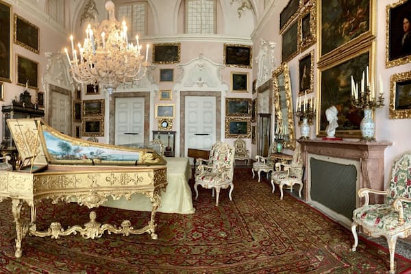 Panorama view of a room in the Borromean Palace on Isola Bella, an island in Lake Maggiore! The total beauty of the room required a panorama!