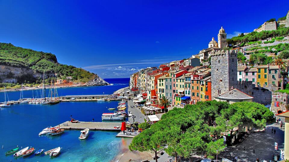 Beautiful Ligurian coast of Italy .Portovenere. Cinque terre
