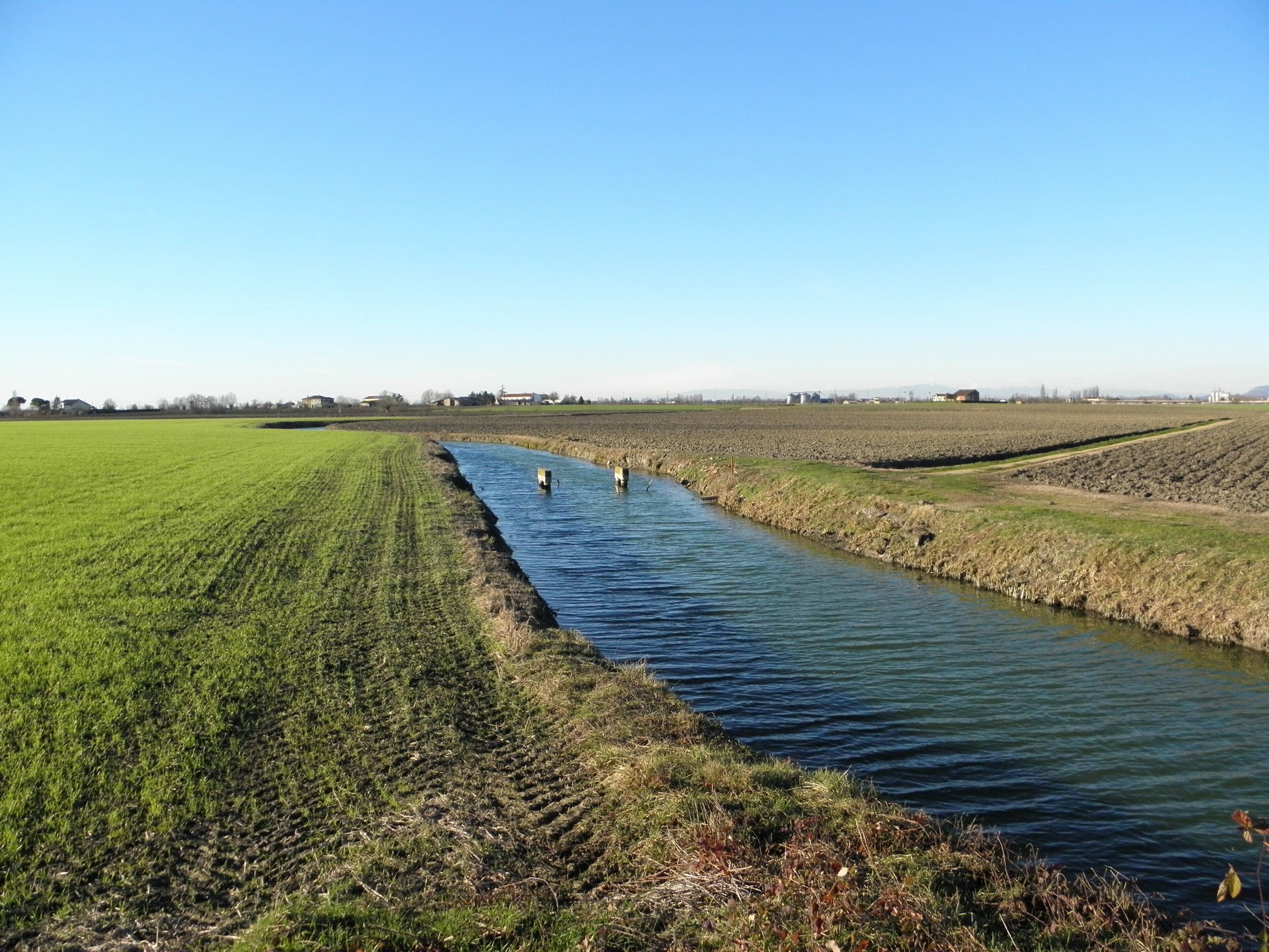 Via Carlo Forlanini tra Rovigo e Grignano Polesine: scorci di campagna polesana nel gennaio 2016.