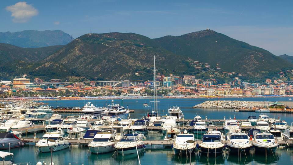 Panoramic view of Varazze Marina in Liguria, Italy