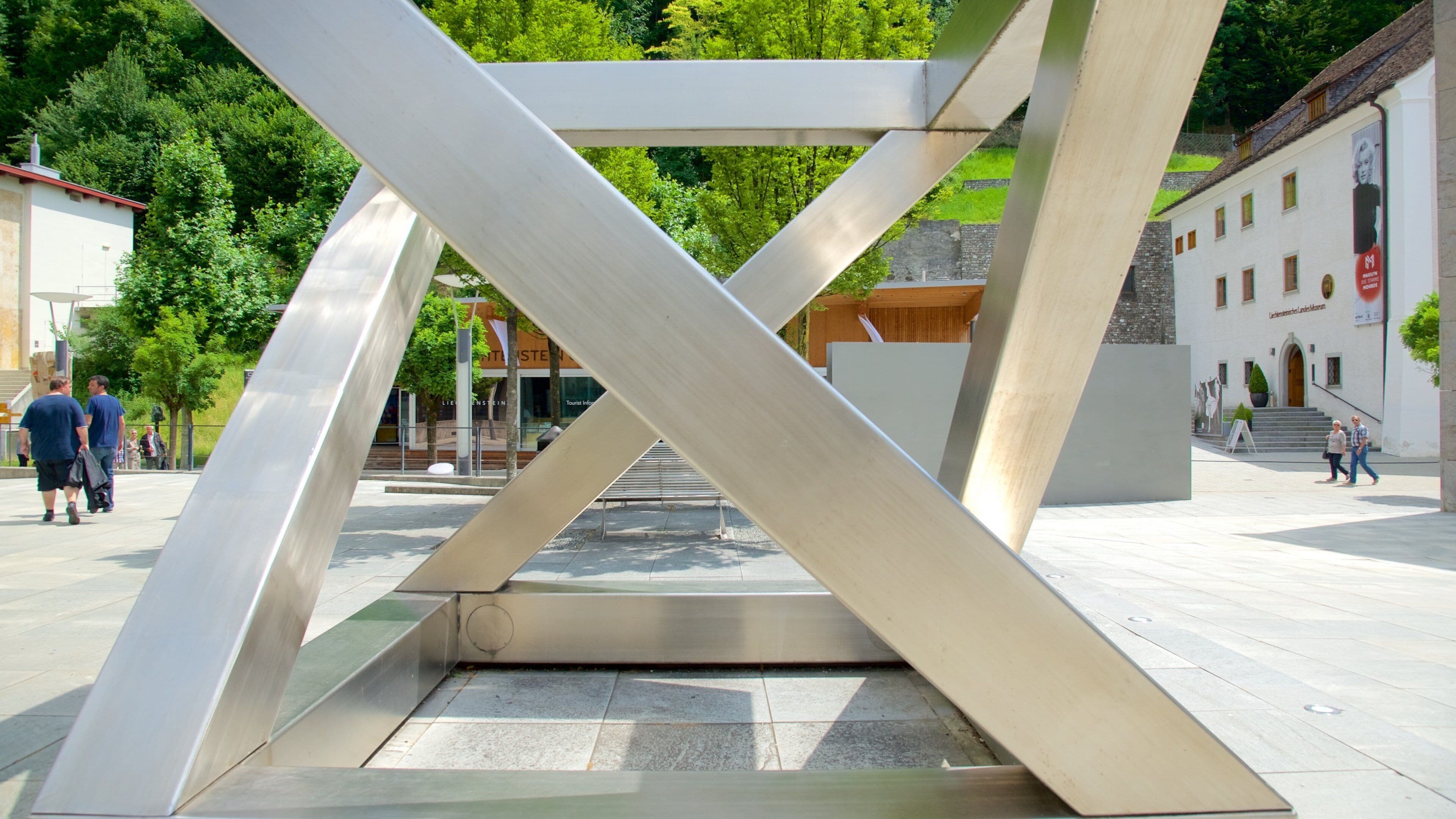 Vaduz which includes a square or plaza and outdoor art