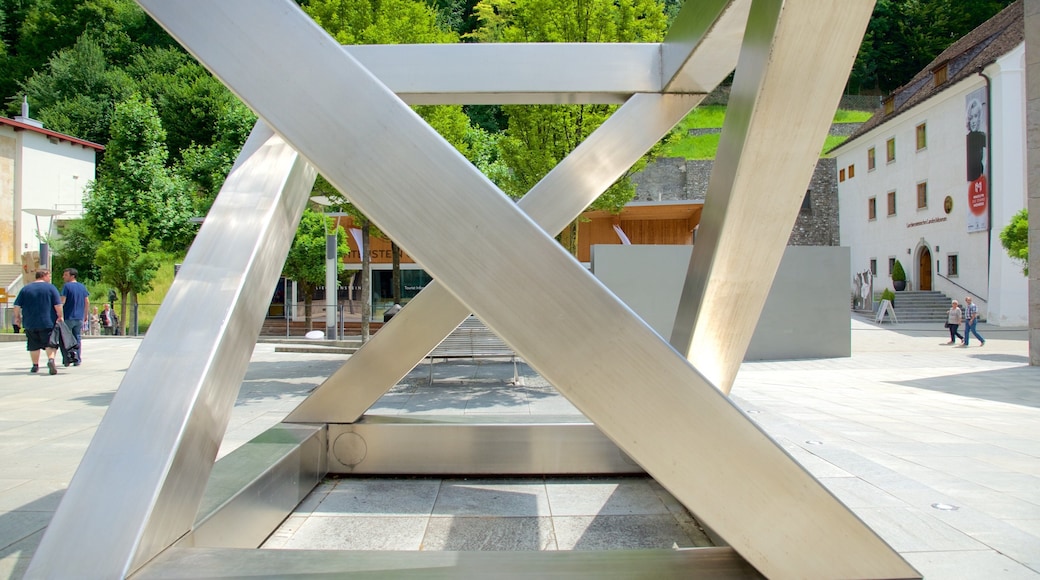 Vaduz featuring a square or plaza and outdoor art
